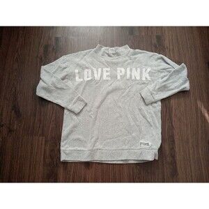 PINK Victoria Secret Sweater Womens size S Mock Neck Pullover Sweatshirt texture